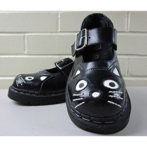 Vintage Y2K Tuk Black Cat Mary Jane Shoes Womens (5) Leather WhimsiGoth 2002
